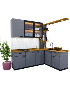 KIT- Luxury L-Kitchen Cabinets Crafted in Cameroon by Maimo - MAM2204251988