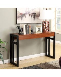 Wooden tabletop and black metal legs console MAM2804253928