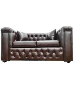 CHE-8FC - 8Places - Chesterfield Chocolate Leather Sofa, Very Solid - MAM09112001
