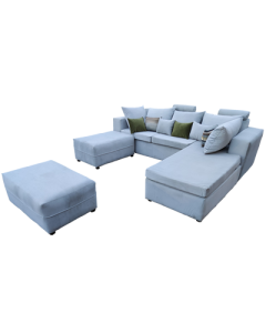 AON - AA1- 100 Percent Velour, Modern Comfortable Angle Sofa - MAM29122002