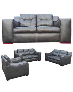 JOJ - 6B - 6 seater - Royal Class JOJO Grey Leather Sofa, Very Comfortable - MAM20211496011