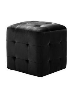 PUF - 2 Modern Poufs In Black Velvet - MAM2021201004