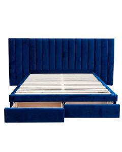 BER-2BB - 2 Places Modern Beryl Bed In Blue Velvet With Foam All Over - MAM20230208013