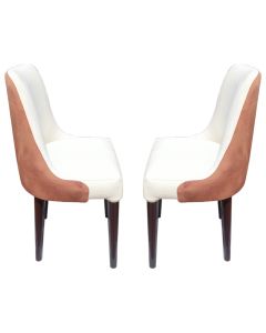 SUK- 2WC - 2 Places Chocolate  White Luxury SUKIE  Velvet DIning Chairs - MAM2021712054