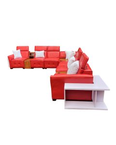 ELN - 6 places Modern Sectional EILEEN Sofa Set in Leather Finishing With Side Consoles - MAM20232606014