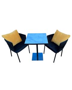 MAM20233005002 - 2 Places Marble Lookalike Dining Table With 2 Very Solid  Edvige Chairs