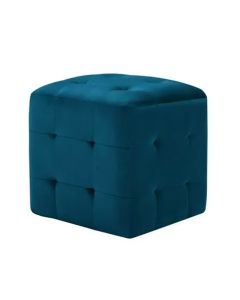 PUF - 2 Modern Poufs In Dark Blue Velvet - MAM20212011001