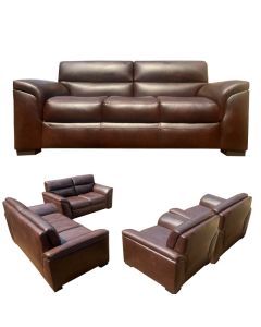 FLV - 7CC - 7 Seaters - Royal Class Flavious Chocolate Leather Sofa, Very Comfortable - MAM20222511002
