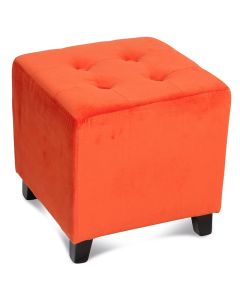 PUF - 2 Modern Poufs In Orange Velvet - MAM20212011091