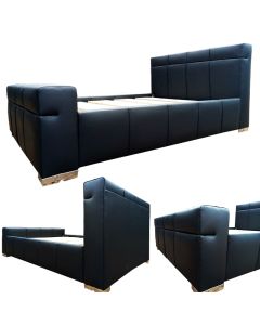 LIT-2BF - 2 Places Black Modern FRANCIS Leather Bed With Foam Everywhere - MAM1510140503