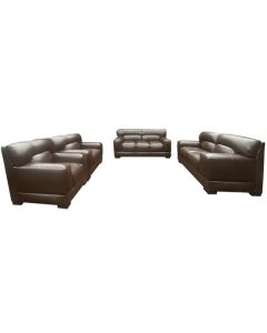 FDL- 7C - 7 seater - Royal Class Fidele Chocolate Leather Sofa, Very Comfortable - MAM20211707033