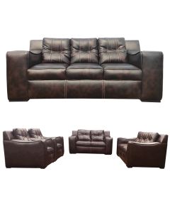 JOJ - 7C - 7 seater - Royal Class JOJO Chocolate Leather Sofa, Very Comfortable - MAM180520120925