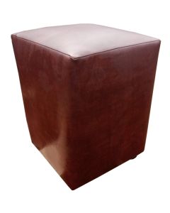 PUF - 2 Modern Poufs In Chocolate Leather - MAM202119110927