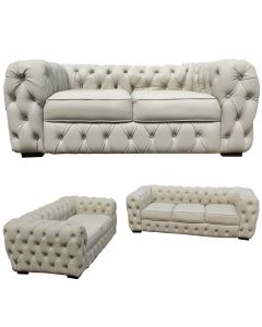 CHE-5CW - 5 Places - Cream White Chester - Spot Leather Sofa, Very Solid -  MAMA2021212123