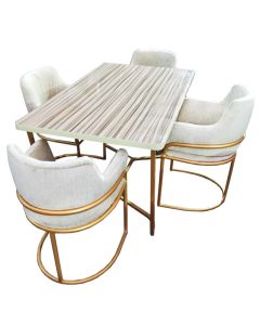 GDD - 4GG - 4 Places Solid Dismantable Woodern  Metal Dining Table - MAM2021241221