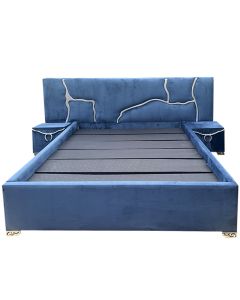 RIV-2B - 2 Places Modern RIVER Bed In BLue Velvet With Foam All Over - MAM20220111001