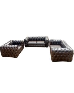 CHE-6CC - 6 Places - Chester - Spot Leather Sofa, Chocolate Very Solid -  MAM20220712002