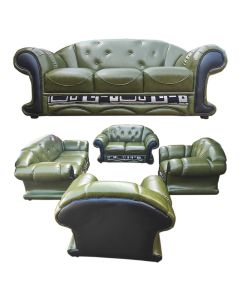 PER - 7GB - 7 Places - Oily Green PERRY Leather Sofa, Very Comfortable- MAM24102009
