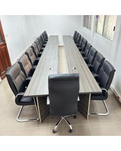 MEK - Modern Woodern Executive Conference Table Executed In Wood  High Resistant Formica and 19 chairs - MAM20231208001