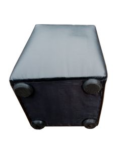 PUF - 2 Modern Poufs In Black Leather - MAM202119110923