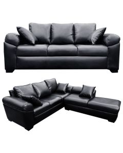 BLS- 5B - 5 seaters - Royal Class Blaise Black Leather Sofa, Very Comfortable - MAM20222101001