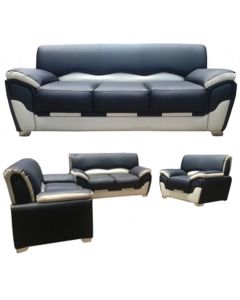 GAL-FBW - 6 Places, Modern GALVINO Black  White Comfortable Leather Sofa - MAM202110706