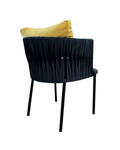 1 Black Edvige Chair Made with Dense Metal, Very Solid - MAM20233005004