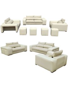MBA - 6C - 6 seater - Royal Class MBA Cream white Leather Sofa, Very Comfortable - MAM2021100211
