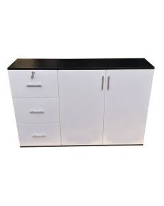 OFC - Modern Storage Cabinet executed In Luxury Black and White Formica Finishing - MAM20232205002