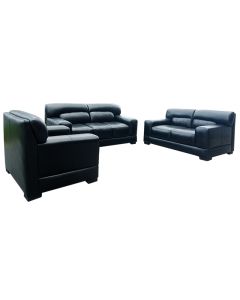 FDL - 7B - 7 seater - Royal Class Fidele Black Leather Sofa, Very Comfortable - MAM2022807012
