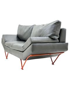 TPV- 2GG - 2 Places Triple - V Couch made with Wood, metal and Leather Finishing. - MAM20231409002