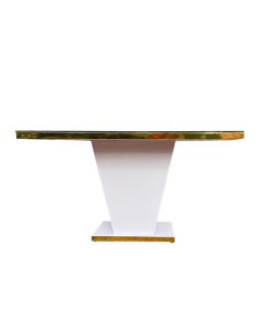 4DVN - 4 Places, DIVINE Luxury Marble Look-Alike Dining Table With Gold Edges - MAM20232905003
