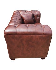 2 Places Chesterfield Chocolate Leather Sofa, Very Solid - MAM19022017