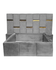 DAV-2GG - 2 Places Modern Davo Bed In Grey Velvet With Foam All Over - MAM20230607002