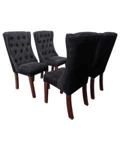 OMG- 4BB - 4 Places Black Luxury OMEGA Velvet Chairs For Home Or Offices - MAM202101997