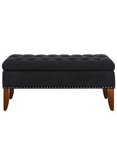 SBB-1B - Modern Side Bed Bench In Black Velvet Material no Storage - MAM20211002