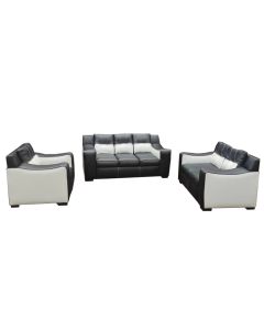 JOJ - 6BW - 6 seater - Royal Class JOJO Black and White Leather Sofa, Very Comfortable - MAM202130814
