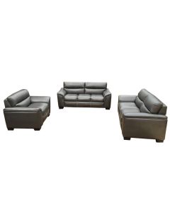 FLV - 6GG - 6 seater - Royal Class Flavious Grey Leather Sofa, Very Comfortable - MAM202225020012