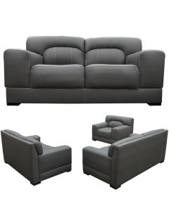 FDL - 6BB - 6 seater - Royal Class Fidele Grey Leather Sofa, Very Comfortable - MAM2031101302