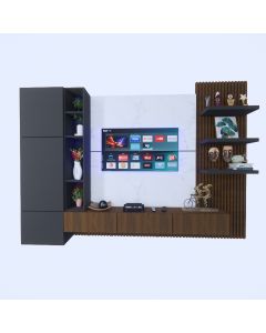  Modern Console TV Stand in Metal,Wood and Formica - MAM01032302