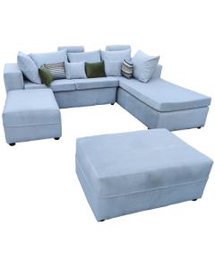 AON - AA1- 100% Velour, Modern Comfortable Angle Sofa - MAM29122002