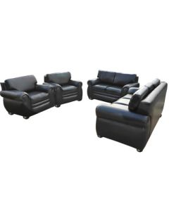 PRN-7FB - 7 Places - Black PRINCE Leather Sofa, Very Solid - MAM17102001