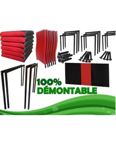 6 Dismountable Metal Black and Orange Chairs, Very Solid - MAM010121314