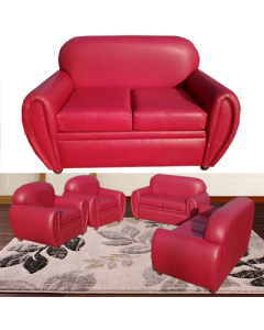 PAB-FRR -  Pablo 7 Seater Modern Red Norwegian Leather Sofa, Very Comfortable  - MAM08042001