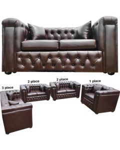 CHE-8FC - 8Places - Chesterfield Chocolate Leather Sofa, Very Solid - MAM09112001