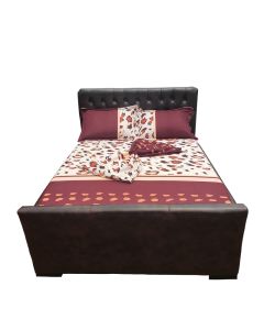 DON-2C - 2 Places Dominion Modern Bed In Chocolate Leather With Foam All Over - MAM02082103