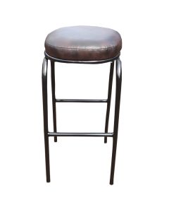 10 Black Dismountable Metal Chairs with Leather Seating, Very Solid - MAM202110250