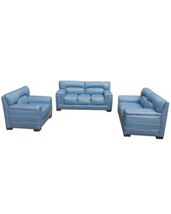 COL - 6SKB - 6 seater - Royal Class Sky blue Collins Leather Sofa, Very Comfortable - MAM202280321