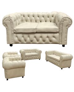 CHE-7FW - 7 Places - Chesterfield Cream White Leather Sofa , Very Solid - MAM110500101