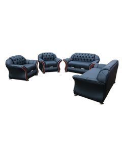 BUT-BBB -  Modern BUTTERFLY Luxury Leather Sofa, Black - MAM0106202345